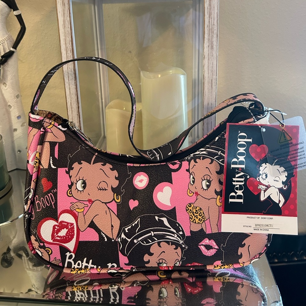Betty Boop Pink and Black Shoulder Bag
